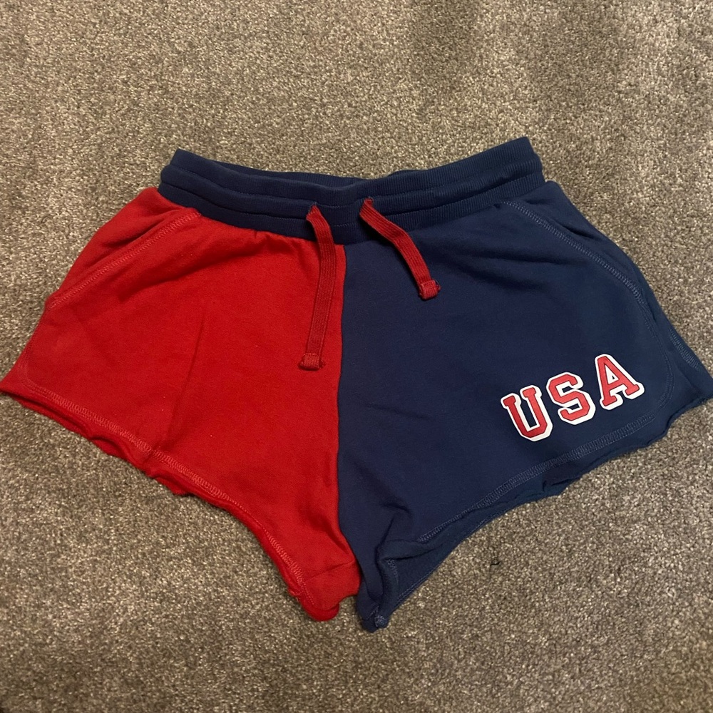 Target brand Red and Blue USA sweat shorts